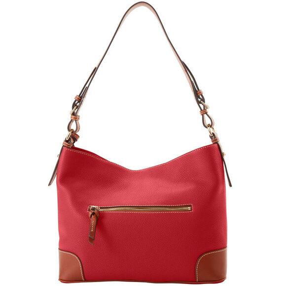 Dooney & Bourke Pebble Grain Large Sac Shoulder Bag - Red - Picture 4 of 4